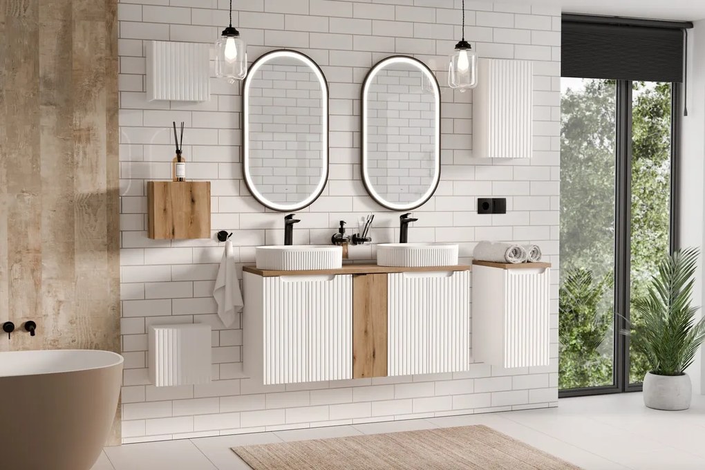 Závesná kúpeľňová skrinka Nova White 81-30-1D biela