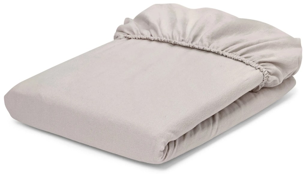 Napínacie prestieradlo z biber bavlny, dvojlôžko, sivobéžové