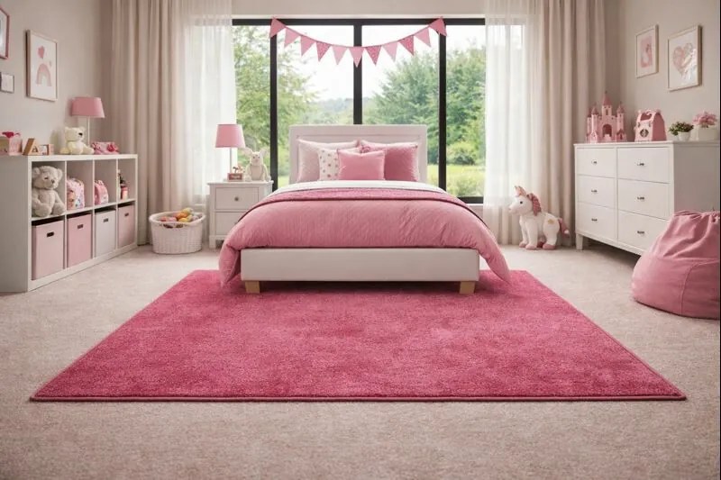 Kusový koberec Eton ružový 11 štvorec, 300x300, ružová, kuchyňa, Vopi