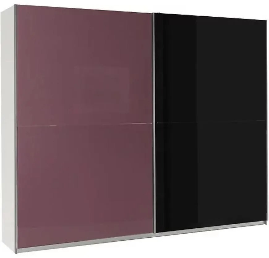 Skriňa Lux 8 fialová lesklá/čierna lesklá 244 cm
