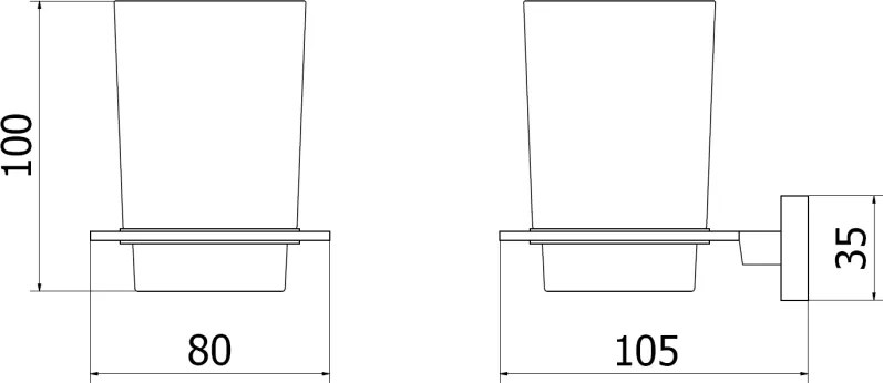 Mexen Arno, pohár na zubné kefky, brúsená oceľ, 7020738-97