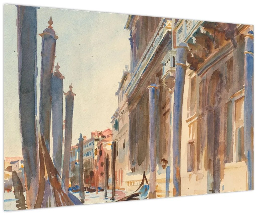 Obraz - John Singer Sargent, Gondola Moorings on the Grand Canal, reprodukcia (90x60 cm)