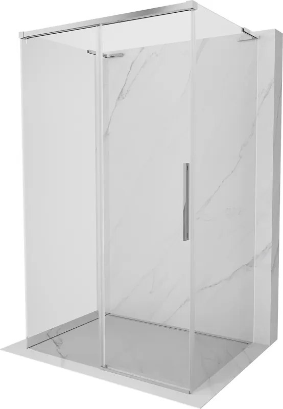 Mexen Rox-3SL, 3-stenný nadstavec na sprchový kút 95 x 80 cm, číre sklo, chrómový profil, 8C2L-095-080-01-00-3S