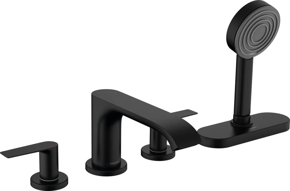 Hansgrohe Vivenis, 4-otvorová batéria na okraj vane, sBox, čierna matná, HAN-75444670
