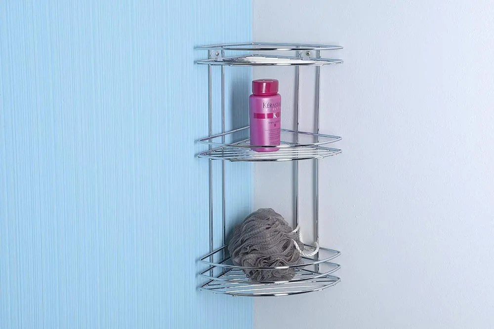 Aqualine Aqualine, Chrom LINE drôtená polica rohová trojitá chróm, 37015