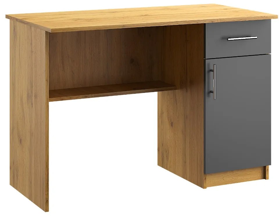 KANTOR KIT písací stôl N05, antracit / dub Apalačský, pravý