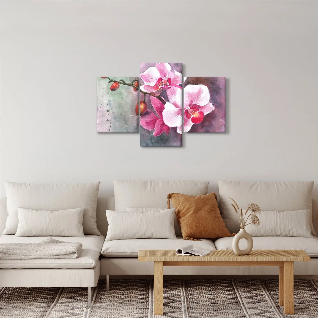 Obraz - Orchidey, aquarel (90x60 cm)