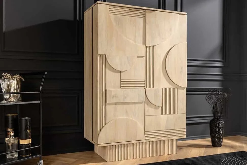 Luxusná barová skrinka z masívu Art Deco Mango 95cm