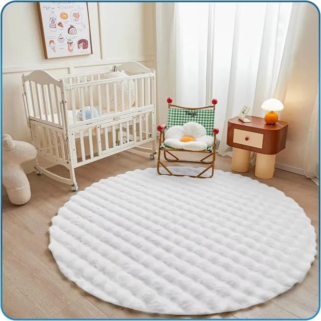 Koberec Rabbit Bubble biely kruh