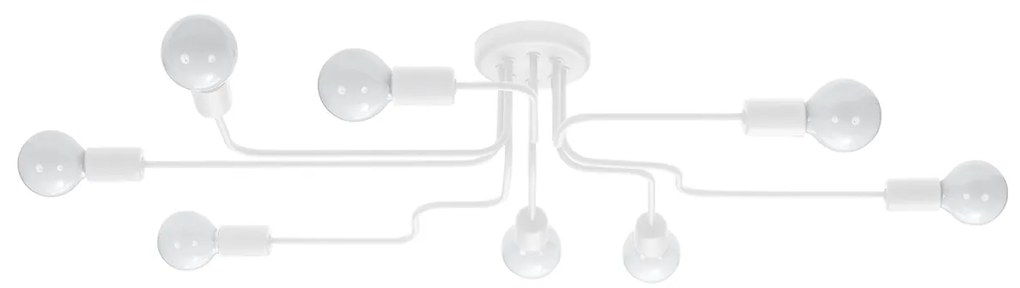 Stropné svietidlo Vector 8, biele telo svietidla