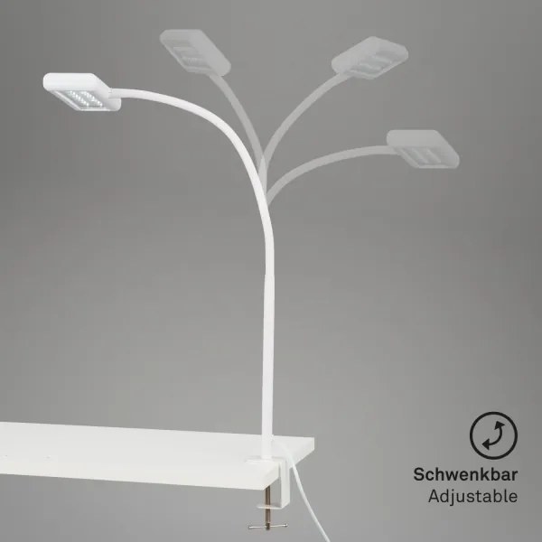 Brilo - LED Flexibilná stolná lampa s klipom TRASNA LED/7,5W/230V biela