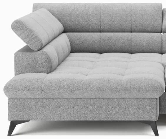 Rozkladacia rohová sedacia súprava do L MARANO ľavá sivá