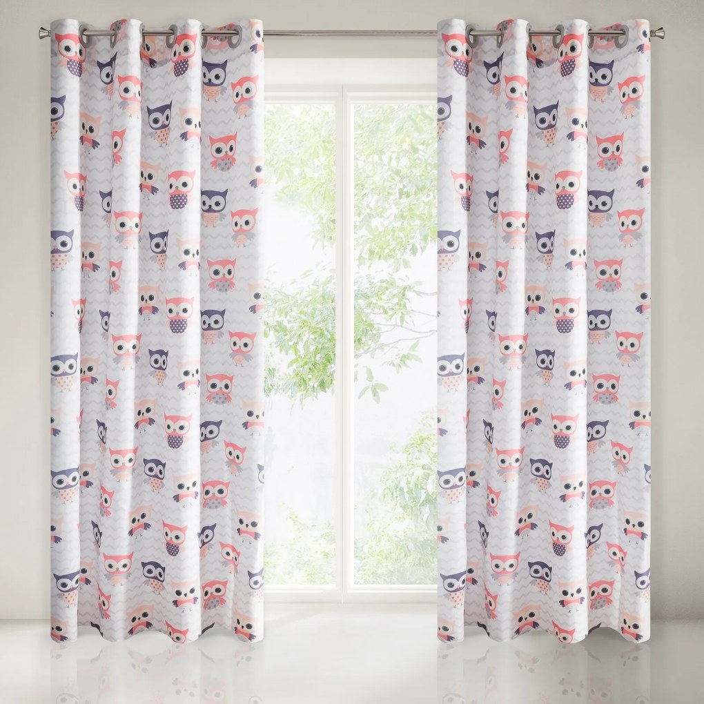 DETSKÝ ZÁVES NA KRÚŽKOCH MERRY 140X250 CM VZOROVANÁ