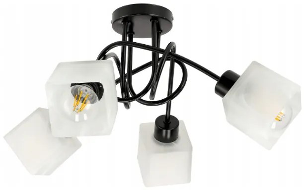 BERGE LED stropná lampa LOFT - 4xE27 - CUBE WHITE