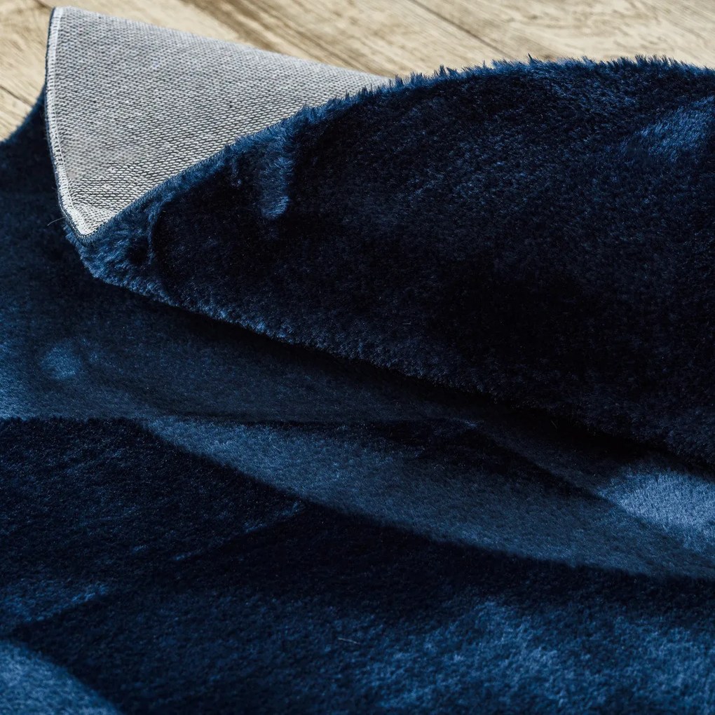 Kusový koberec Visco Rabbit Dark blue 10 kruh, 160x160 (priemer) kruh, modrá, detská izba, Dywany Łuszczów
