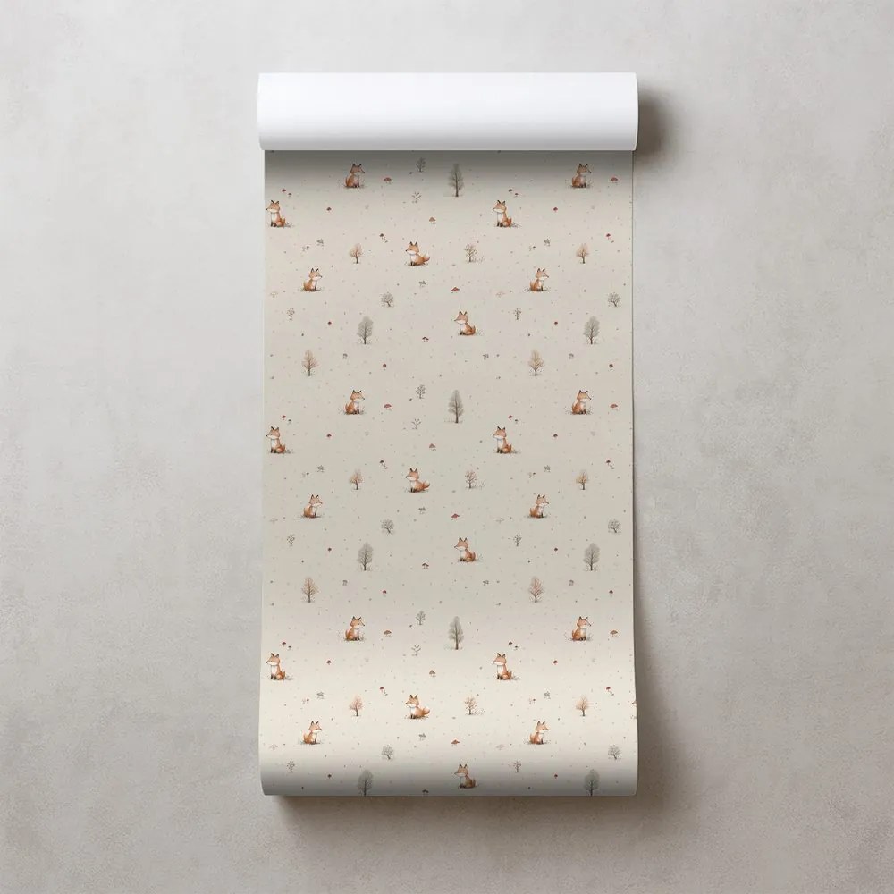 Tapeta lesné líšky a stromy