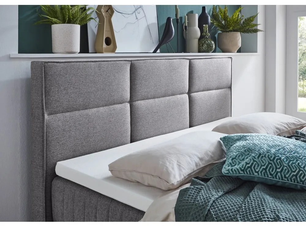 Sivá boxspring posteľ s úložným priestorom 160x200 cm Tambo – Meise Möbel