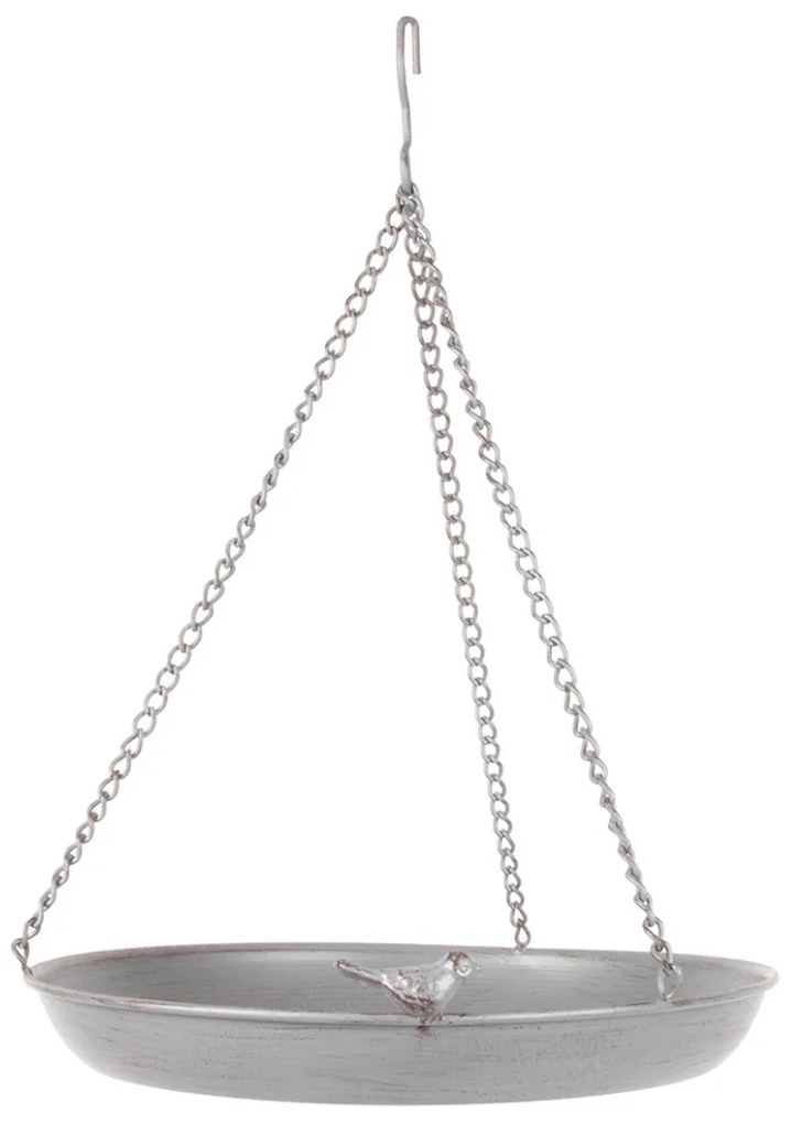 Závesné napájadlo pre vtáky Round, 45x30,5 cm, kov, sivá
