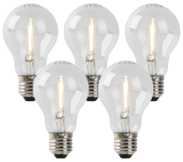 Sada 5 LED žiaroviek E27 A60 1W 80lm 2200K