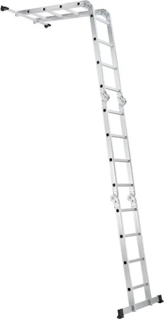 Hliníkový skladací rebrík 3,6 m, 4 dielny, 6 priečok, 150 kg