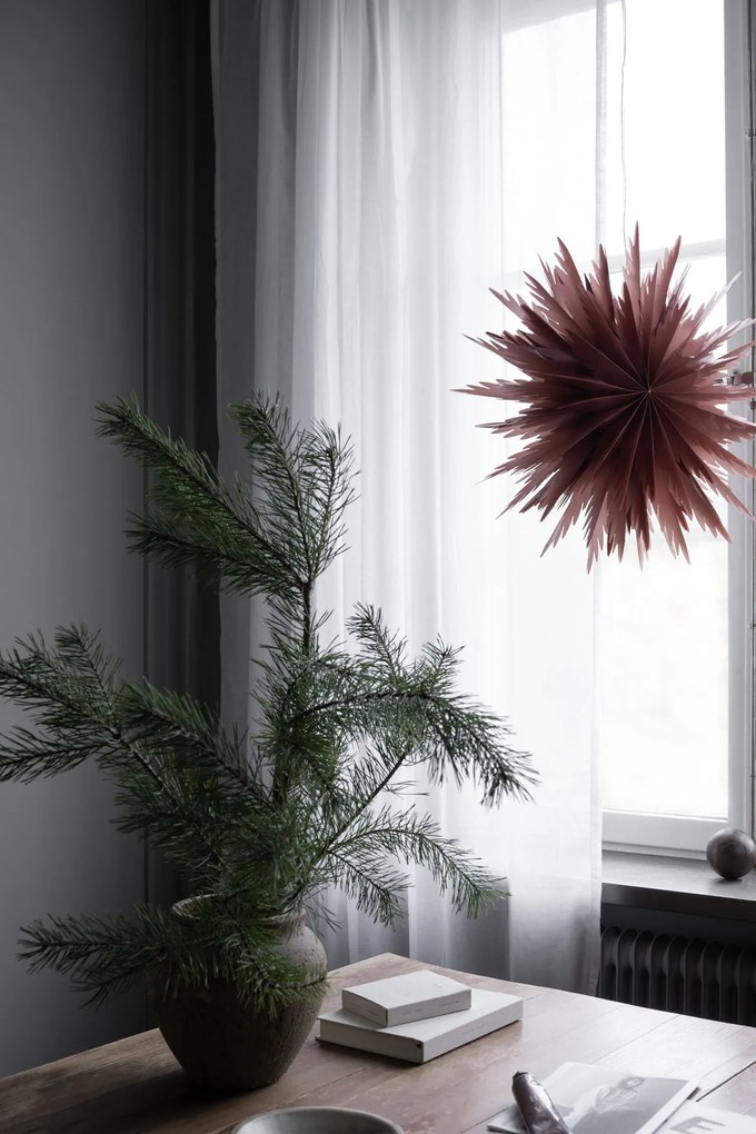 Watt & Veke Závesná svietiaca hviezda Liz Red Ochre 50 cm