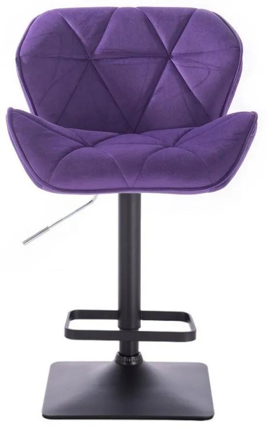 LuxuryForm Barová stolička MILANO VELUR na čierne podstave - fialová