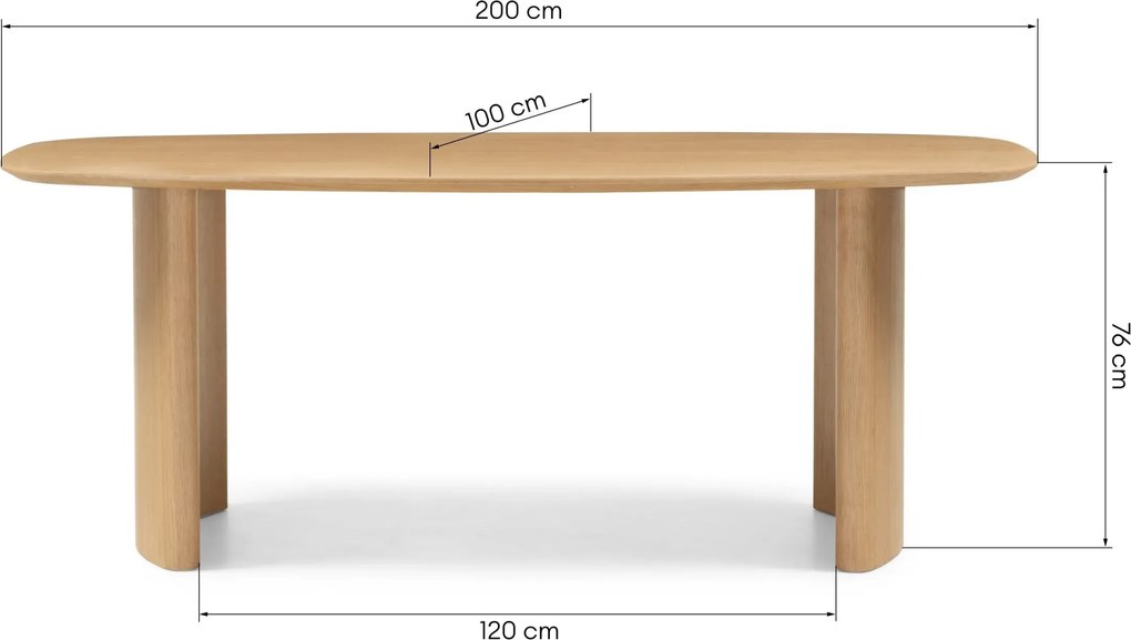 Oválny jedálenský stôl Oriento 200 cm dub prírodný
