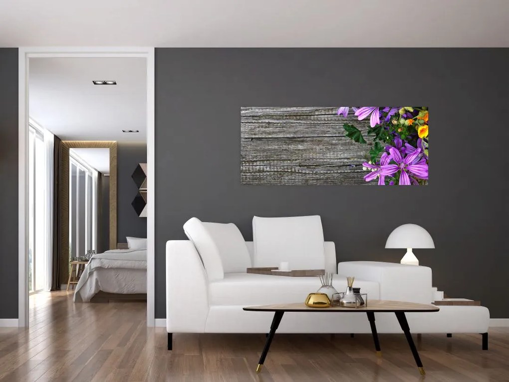 Obraz - lúčne kvety (120x50 cm)