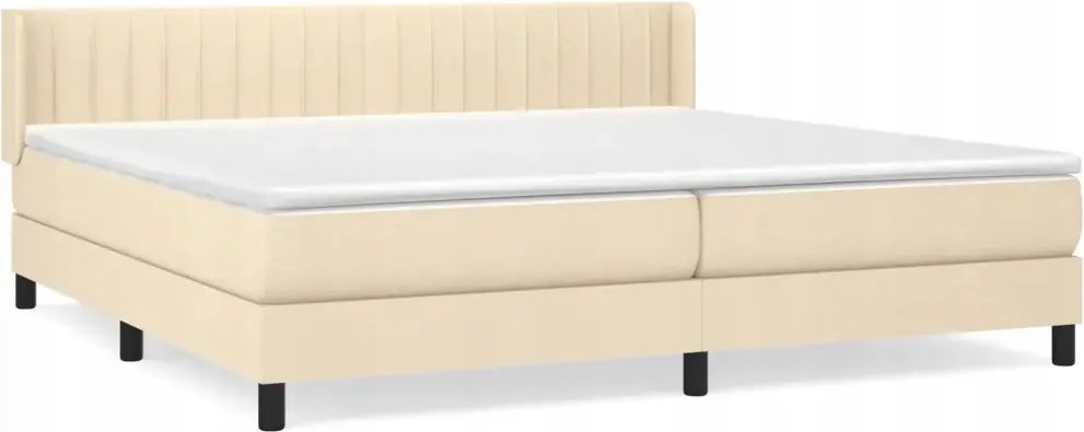 vidaXL Kontinentálna posteľ s matracom, krémová, tkanina, 200 x 200 cm