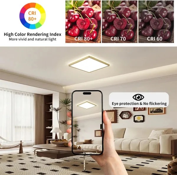 Brilagi - LED kúpeľňové svietidlo ULTRA SLIM LED/24W/230V 42x42 cm zlaté IP54
