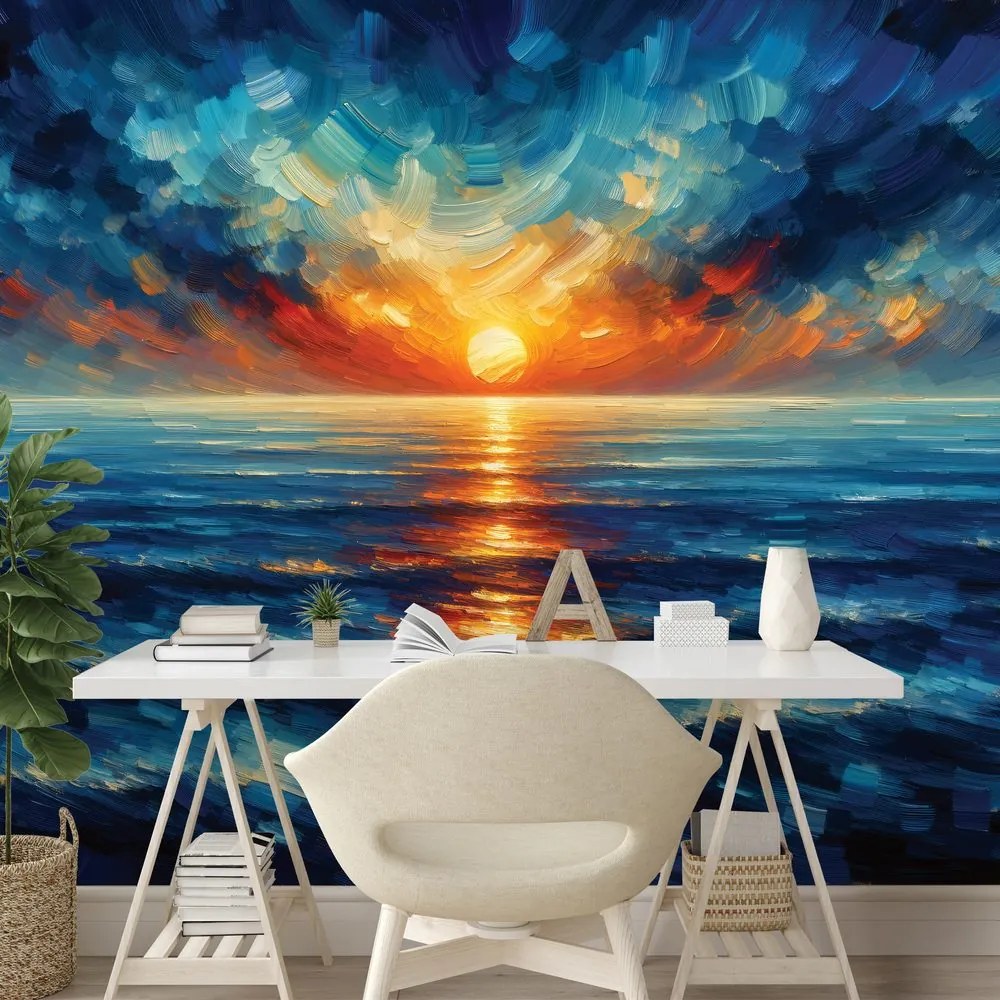 Fototapeta dramatický západ slnka nad oceánom