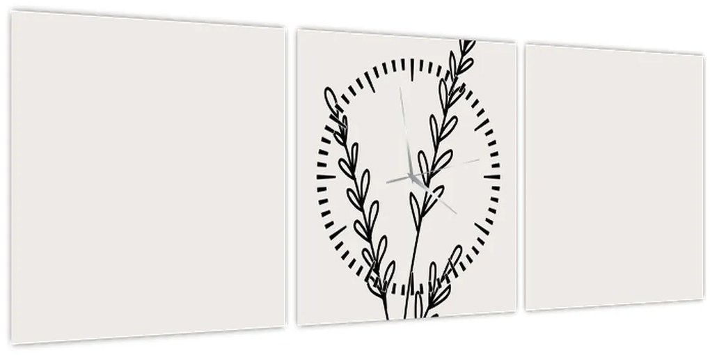 Obraz - Lúčny kvet N⁰2 (s hodinami) (90x30 cm)