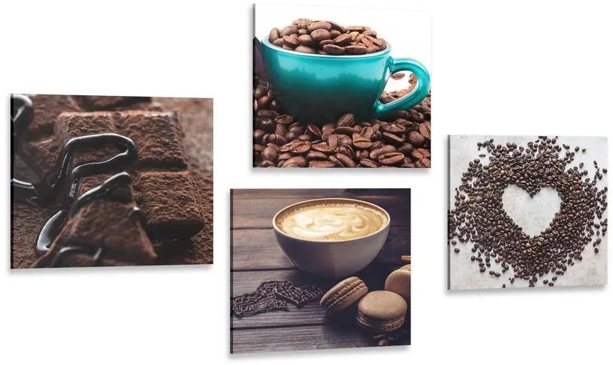 Set obrazov vôňa dobrej kávy Varianta: 4x 60x60