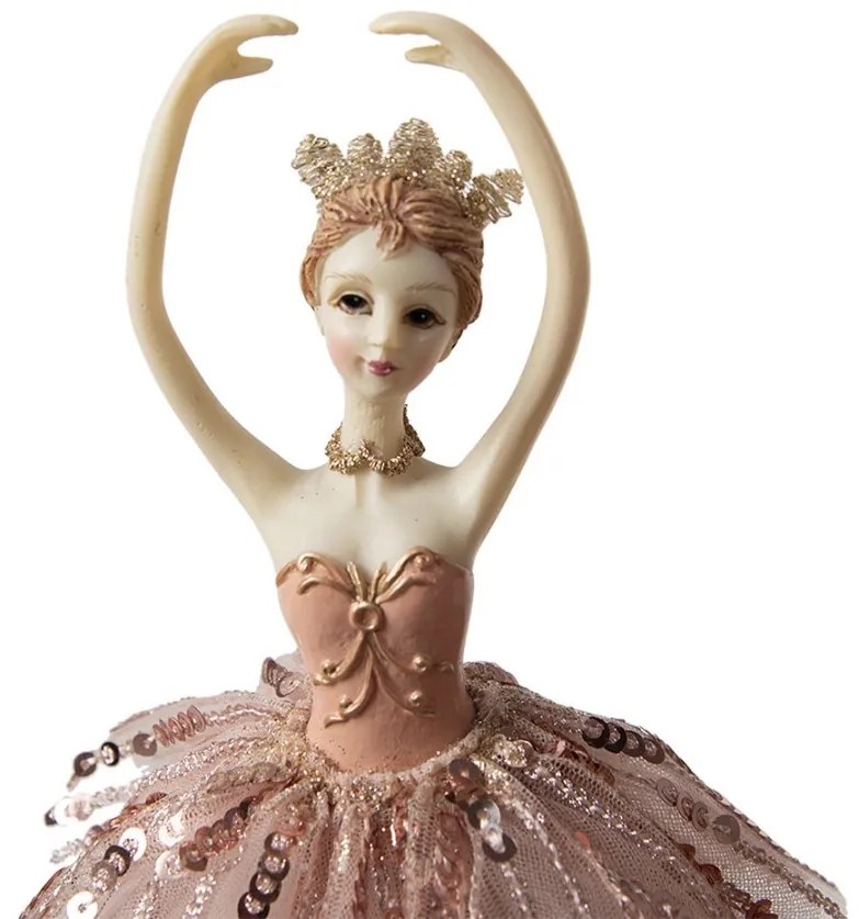 Ružová dekoratívna hracia skrinka Ballerina - Ø 11*29 cm