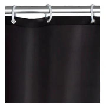 Čierny sprchový záves s protiplesňovou povrchovou úpravou Wenko, 180 × 200 cm