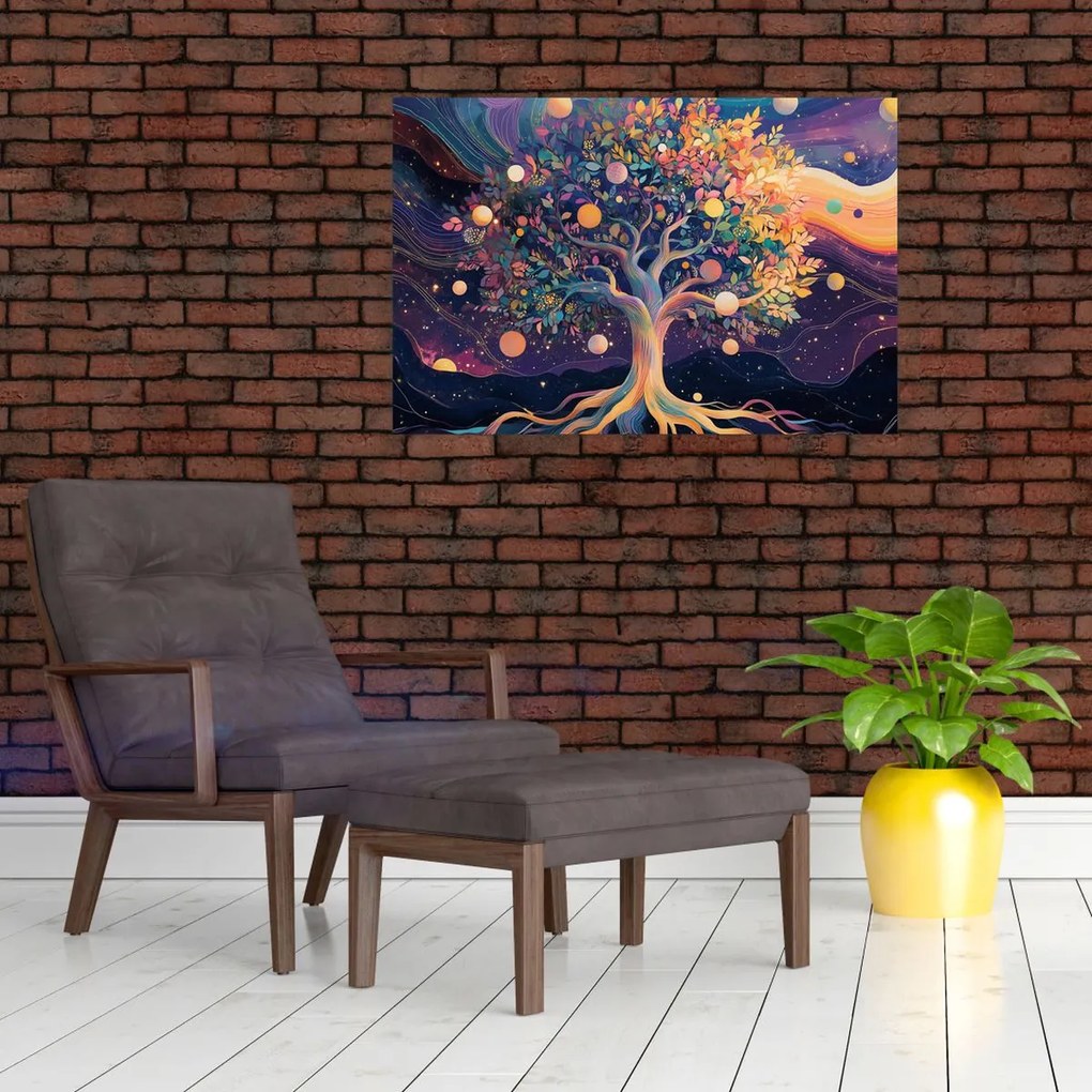 Obraz – Fialový strom plný energie (90x60 cm)