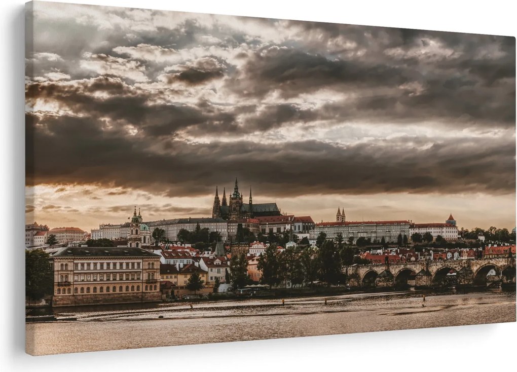 Obraz - zamračená Praha (90x60 cm)