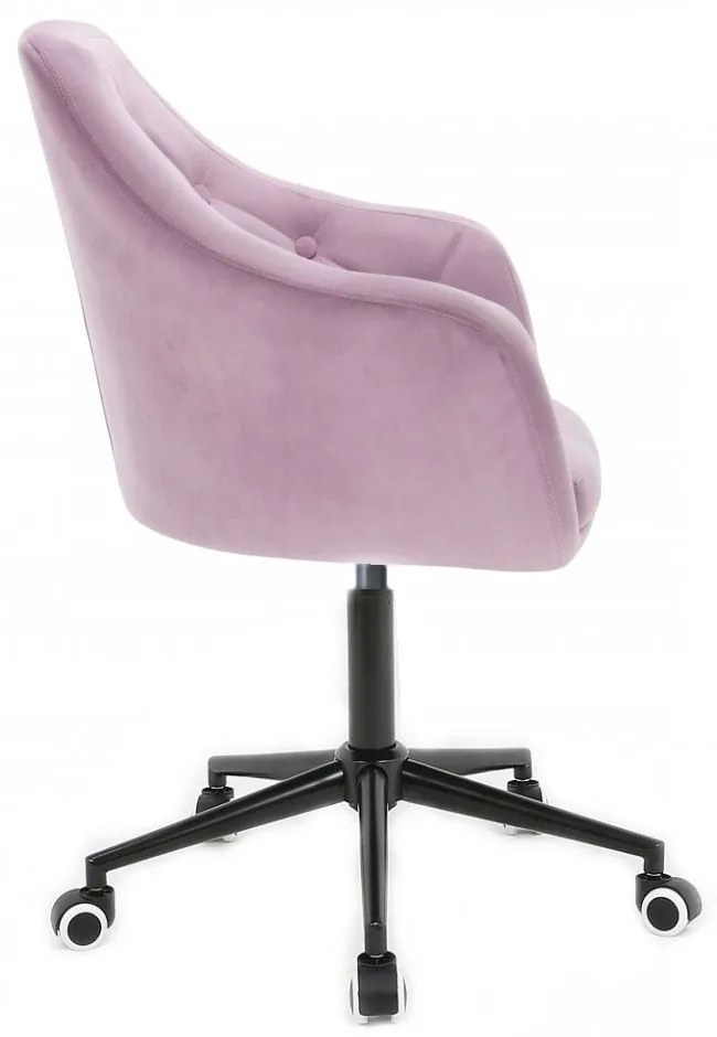 LuxuryForm DESIGN Kreslo ANDORA VELUR na čierne podstave s kolieskami - levanduľa