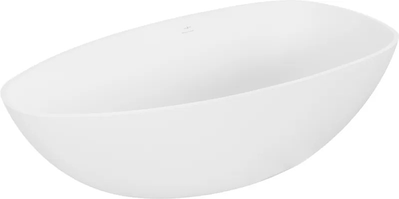 Mexen Imola Voľne stojaca Oválna Vaňa 150x77cm Biela Mat Konglomerát
