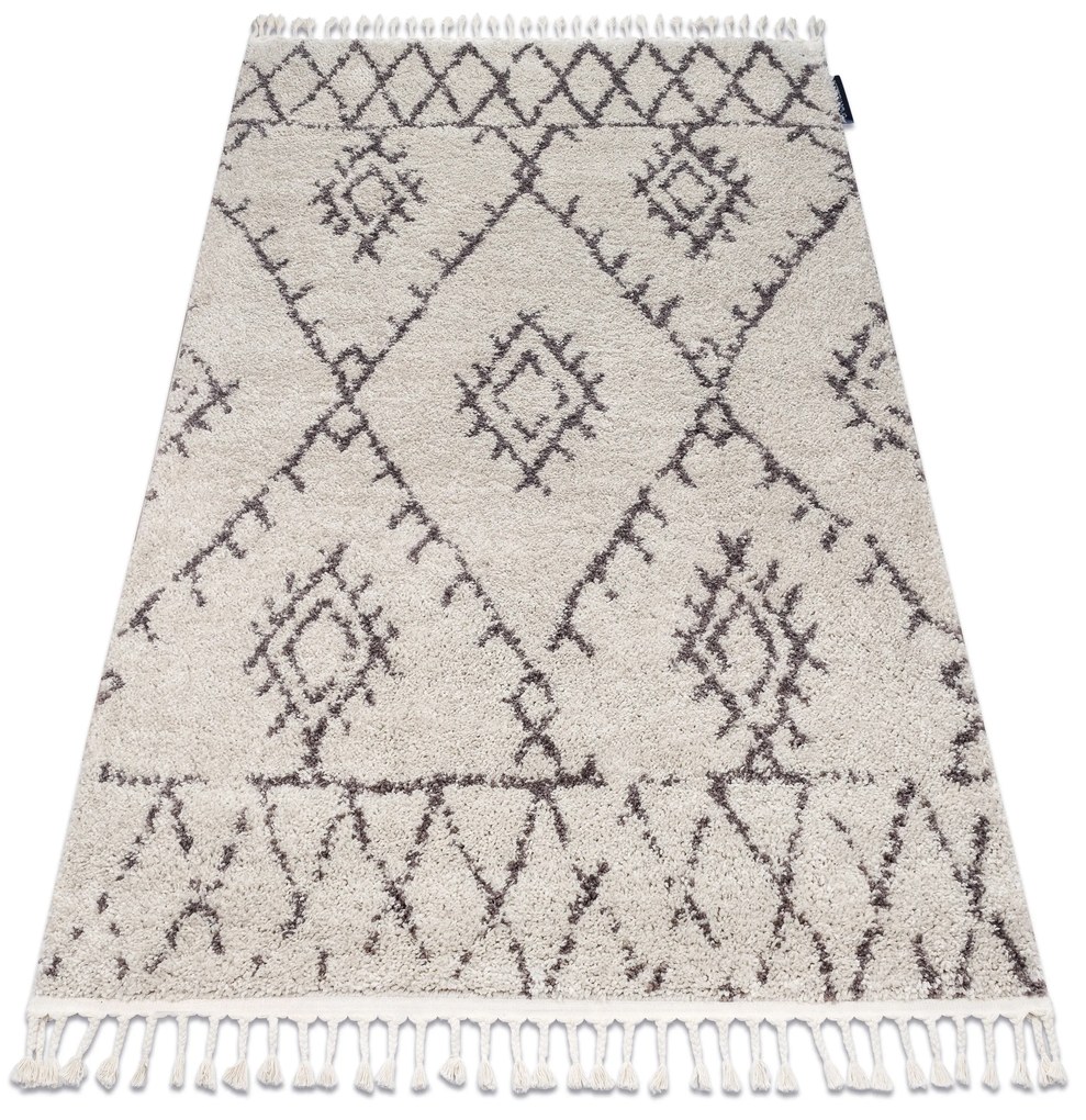 Koberec BERBER FEZ GO535, krémovo -hnedý, strapce, Shaggy