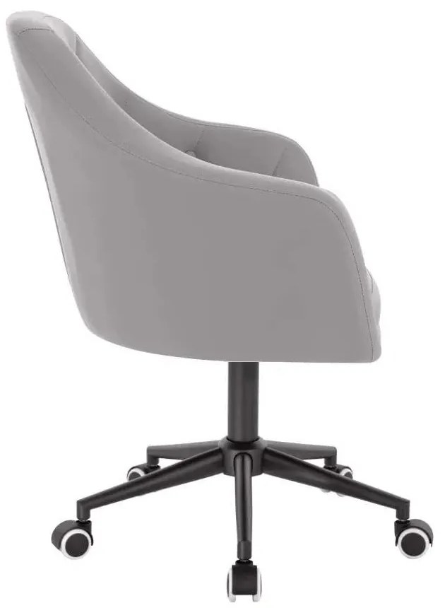 LuxuryForm DESIGN Kreslo ANDORA na čiernej podstave s kolieskami - sivé