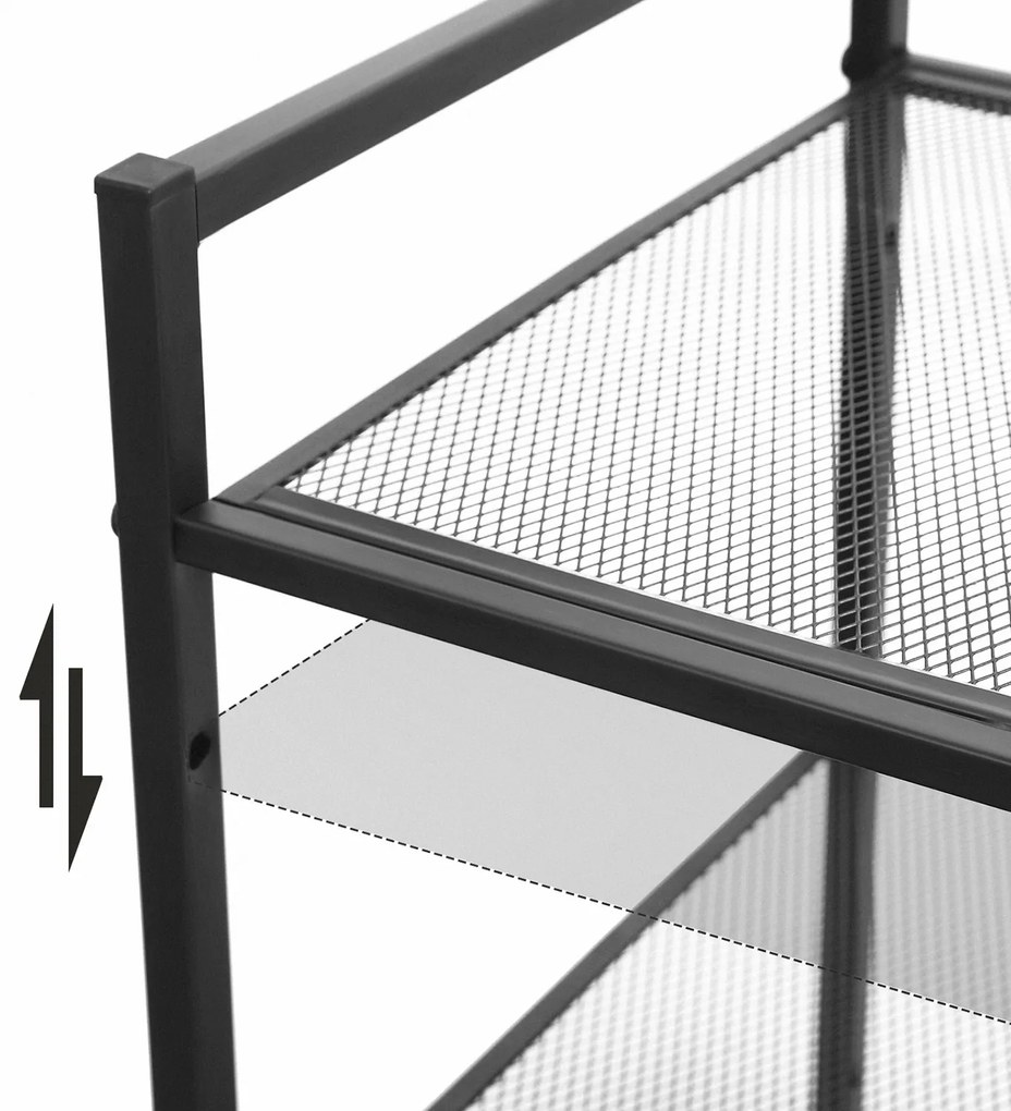 Kovový botník Dancer 3 police čierny