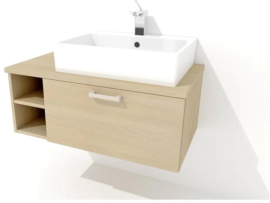 Nabytekmorava Závesná kúpeľňová skrinka pod umývadlo K42 farba korpusu: Bielý, farba dvierok: Bielá lesk