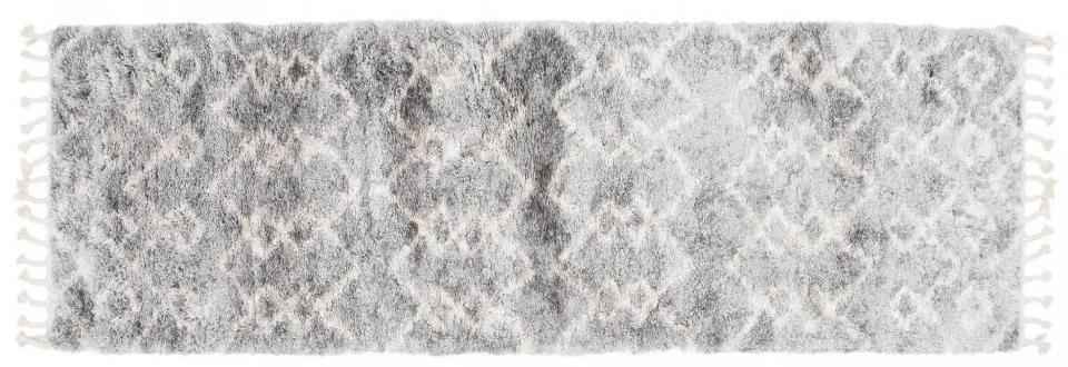 Kusový koberec shaggy Tizoc sivý atyp 70x250cm
