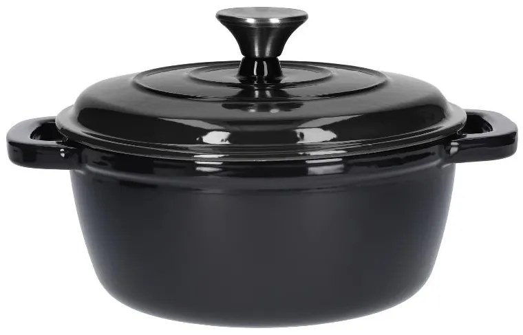 Silvercrest® Liatinový hrniec, 2,8 l, čierny + Liatinový hrniec, 5,6 l, čierny + Liatinový pekáč, 4,8 l, čierny (800011484)