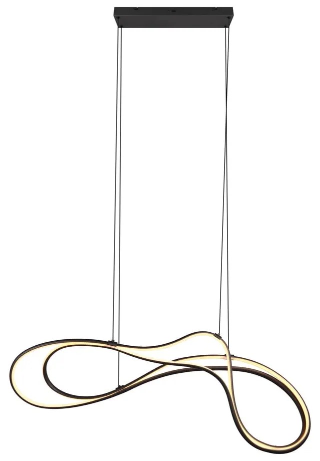 Čierne LED závesné svietidlo s kovovým tienidlom Nala – Trio Select