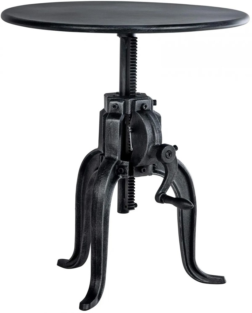 Kovový barový stôl Marcos v industriálnom štýle - v46-66 x Ø50 cm - Strieborná antik