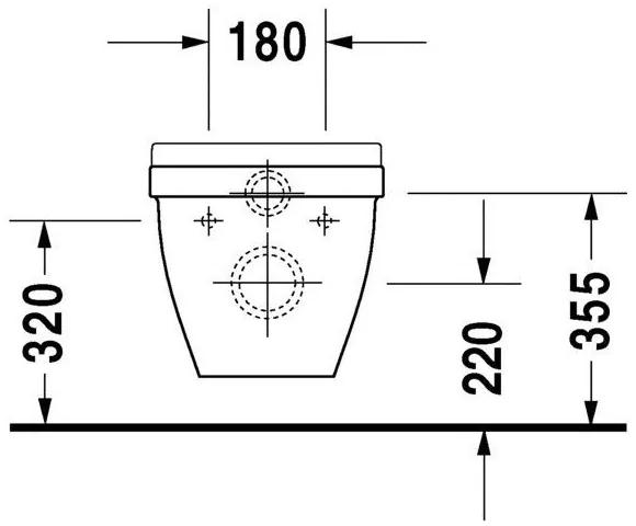 DURAVIT Starck 3 závesné WC s plochým splachovaním, 360 mm x 540 mm, 2201090000