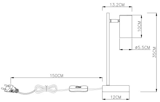 Globo 57910TB - Stolná lampa ROBBY 1xGU10/5W/230V