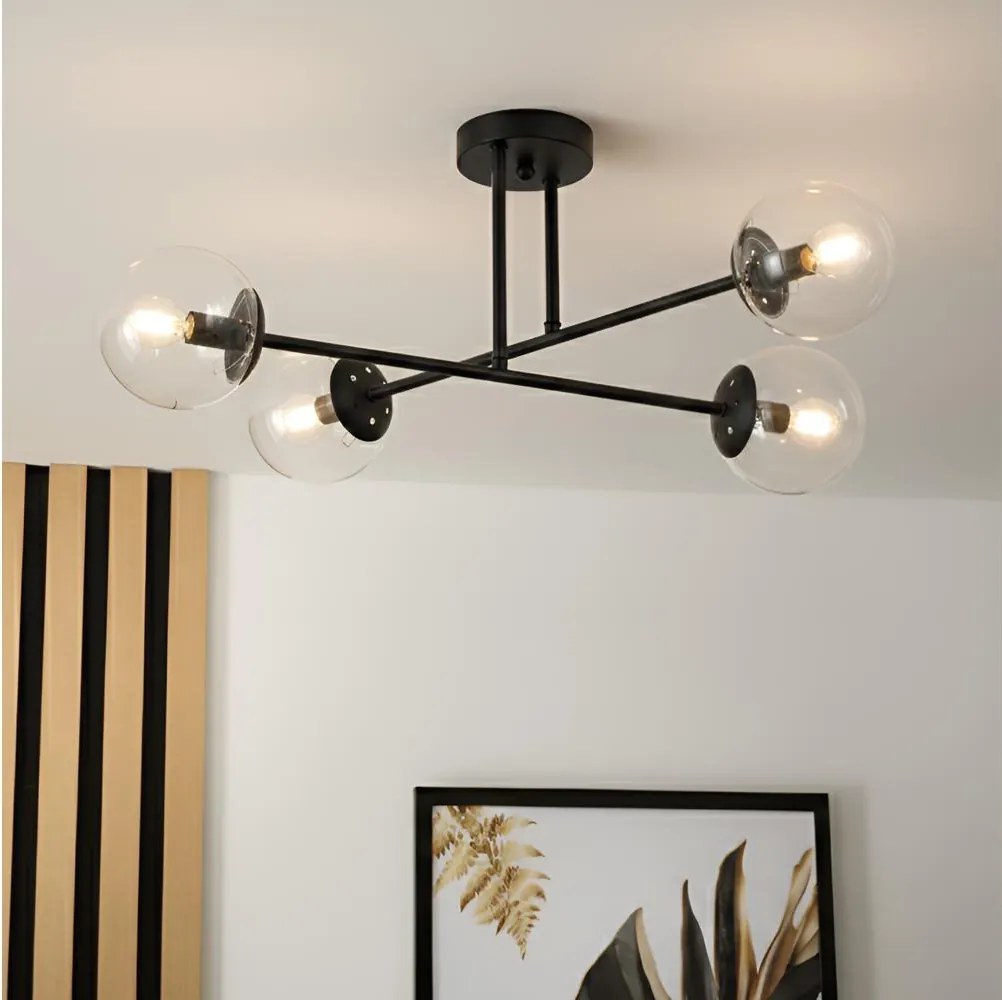 Brilagi - Prisadený luster MALIVA 4xE14/15W/230V čierna/číra